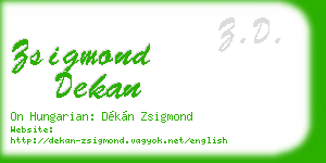 zsigmond dekan business card