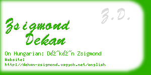 zsigmond dekan business card